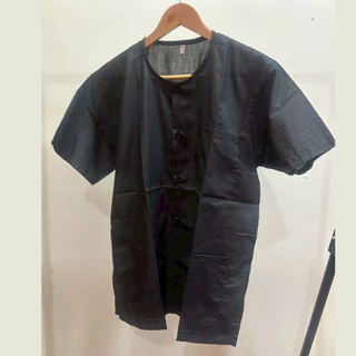 [รวมสินค้าตำหนิ ราคาพิเศษ] เสื้อกุยเฮง เสื้อผ้าป่าน แบบคอกลม-ผ่าหน้า แขนสั้น กระเป๋า 3 ใบ ผ้าใส่สบาย เหมาะกับหน้าร้อน