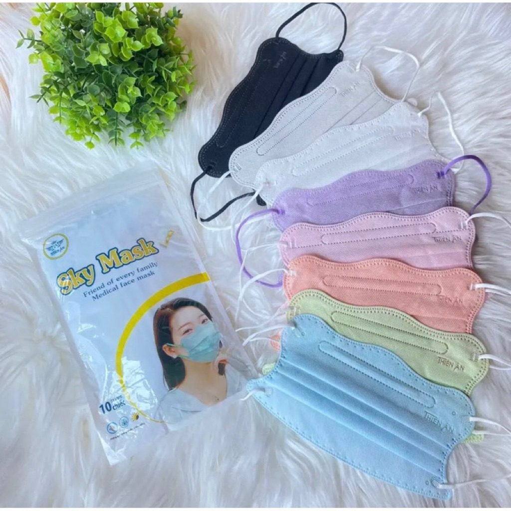 รุ่นใหม่ Sky mask หนึ่งห่อมี10ชิ้น สินค้าพร้อมส่ง แมสผีเสื้อ แมสก้ามปู