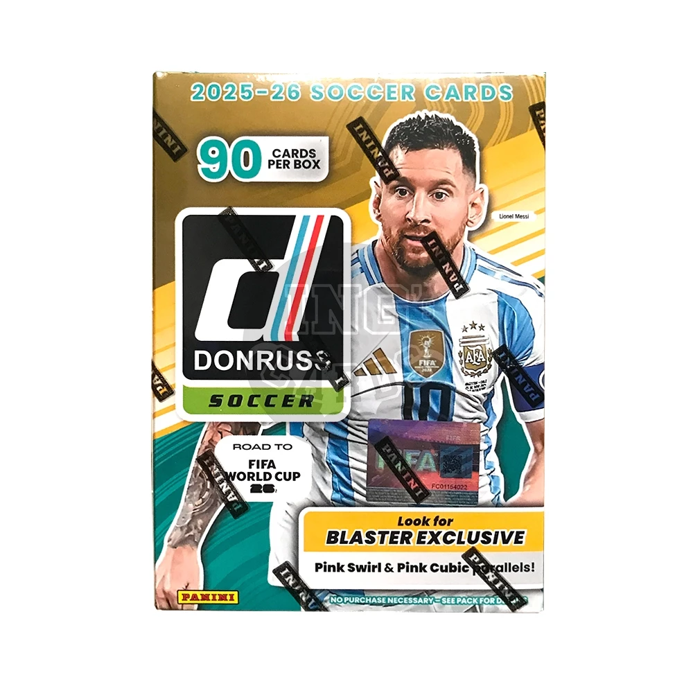 การ์ดสะสมฟุตบอล 2025-26 Panini Donruss Road to FIFA World Cup Soccer Hobby Blaster Box (Pink Swirl)