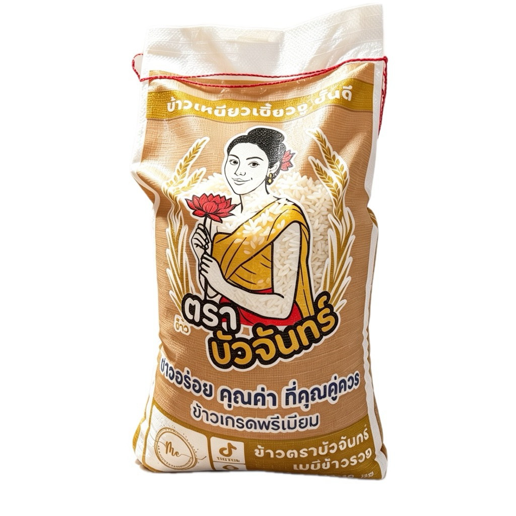 บัวจันทร์[15 กก]ข้าวเหนียวเขี้ยวงูใหม่ เกรดส่งออก เม็ดสวยเต็มเมล็ด ข้าวอร่อยนุ่มข้าวหลามเหนียวมูน