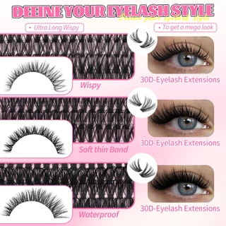 เซ็ทขนตาปลอมแบบช่อ 700pcs มีขนตาล่าง+กาว+แหนิบ 40D/60D/80D/100D ความยาว9-16mm DIYต่อขนตาธรรมชาติ สวยงามไม่เจ็บตา