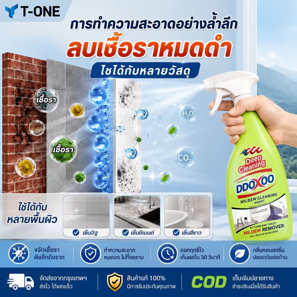 【ไม่ขึ้นรา 10 ปี】650mlน้ำยากำจัดเชื้อรา สเปรย์กำจัดเชื้อรา ฆ่าเชื้อรา กำจัดเชื้อรา น้ำยาฆ่าเชื้อรา น้ำยาเช็ดเชื้อรา