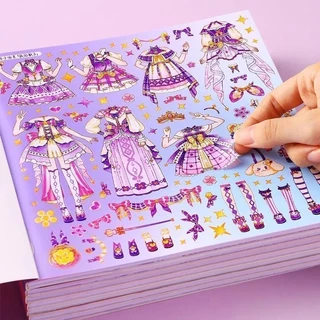 สติกเกอร์แต่งตัวเจ้าหญิง กระจกเงา DIY แต่งหน้า เปลี่ยนชุด ของเล่นเด็กผู้หญิง ของขวัญเด็กน่ารัก