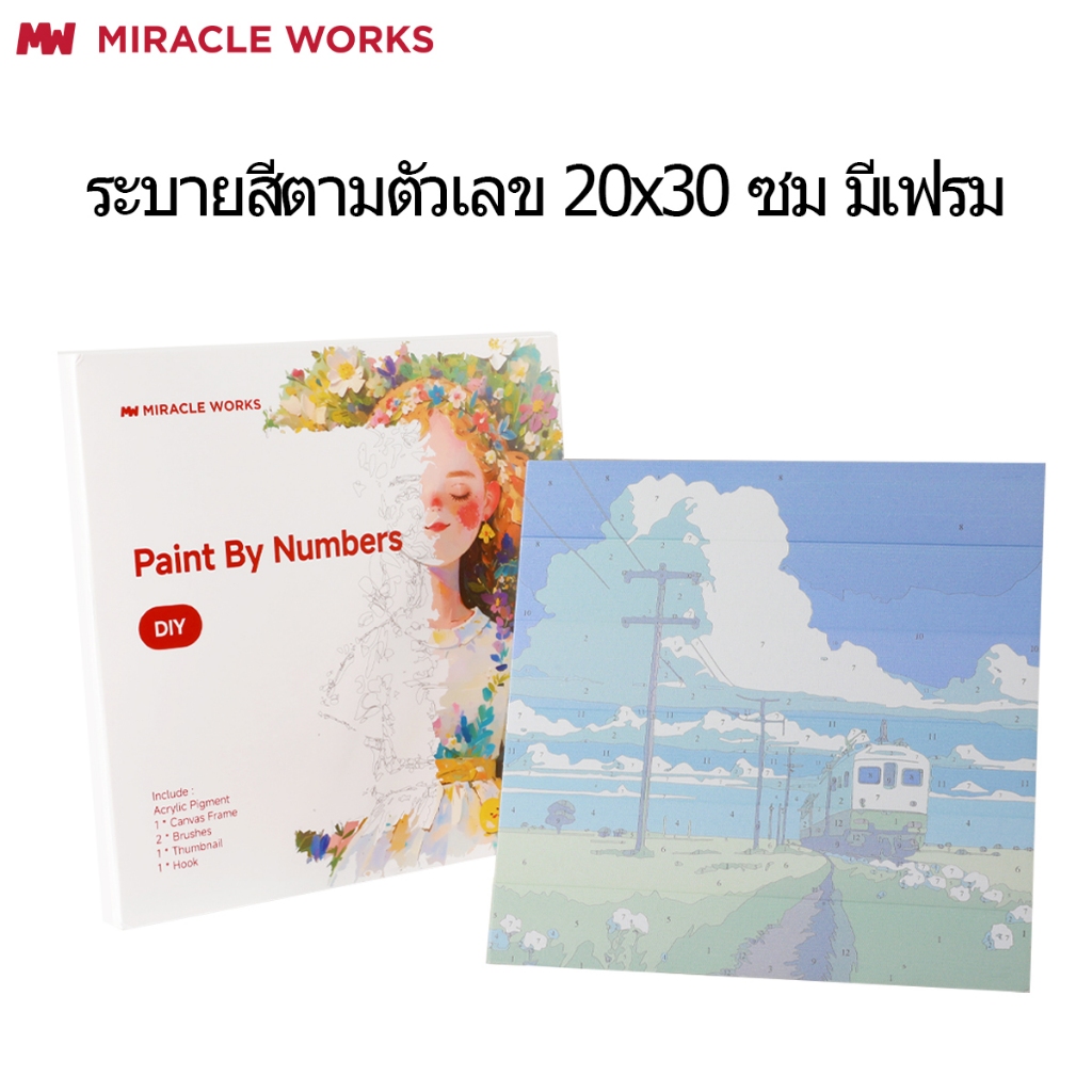 MW ระบายสีตามตัวเลข 30x40ซม มีเฟรม ภาพวาดน้ำมันดิจิตอล 20*30ซม ภาพวาดตกแต่งอะคริลิก ของขวัญ DIY อุปกรณ์ศิลปะ