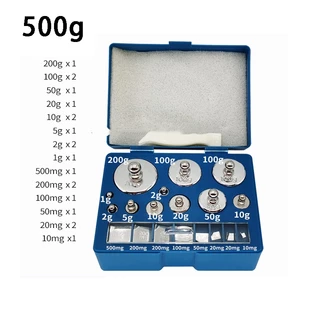 ตุ้มน้ำหนักมาตรฐาน เหล็กชุปโครเมี่ยม Class M2 100g 200g 500g ชุดรวม 8 ลูก 1000g