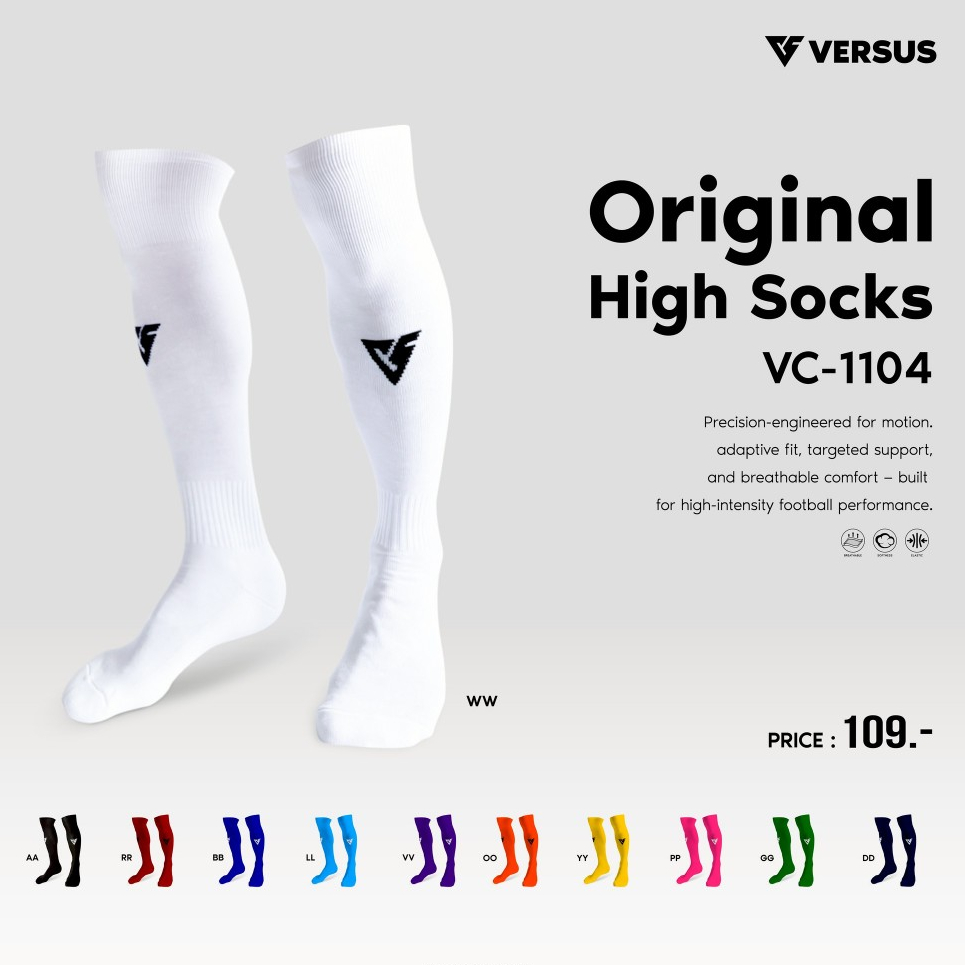 VERSUS ถุงเท้าฟุตบอล Original High Socks VC-1104