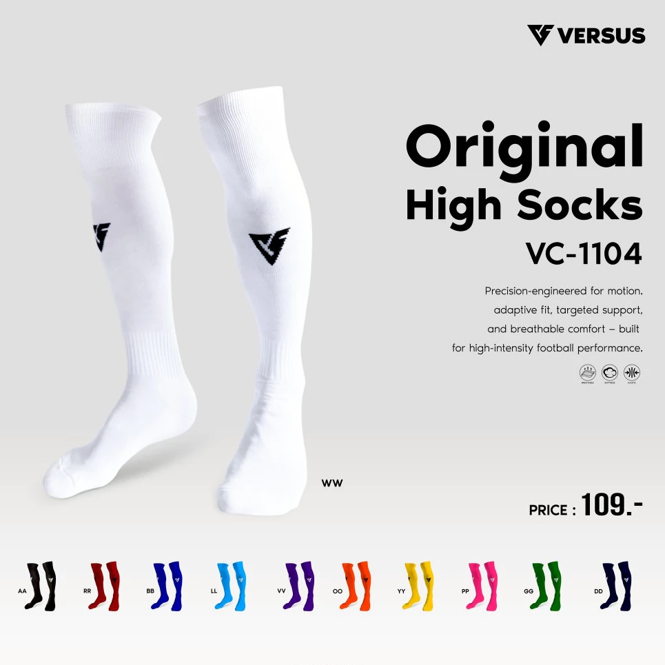 VERSUS ถุงเท้าฟุตบอล Original High Socks VC-1104