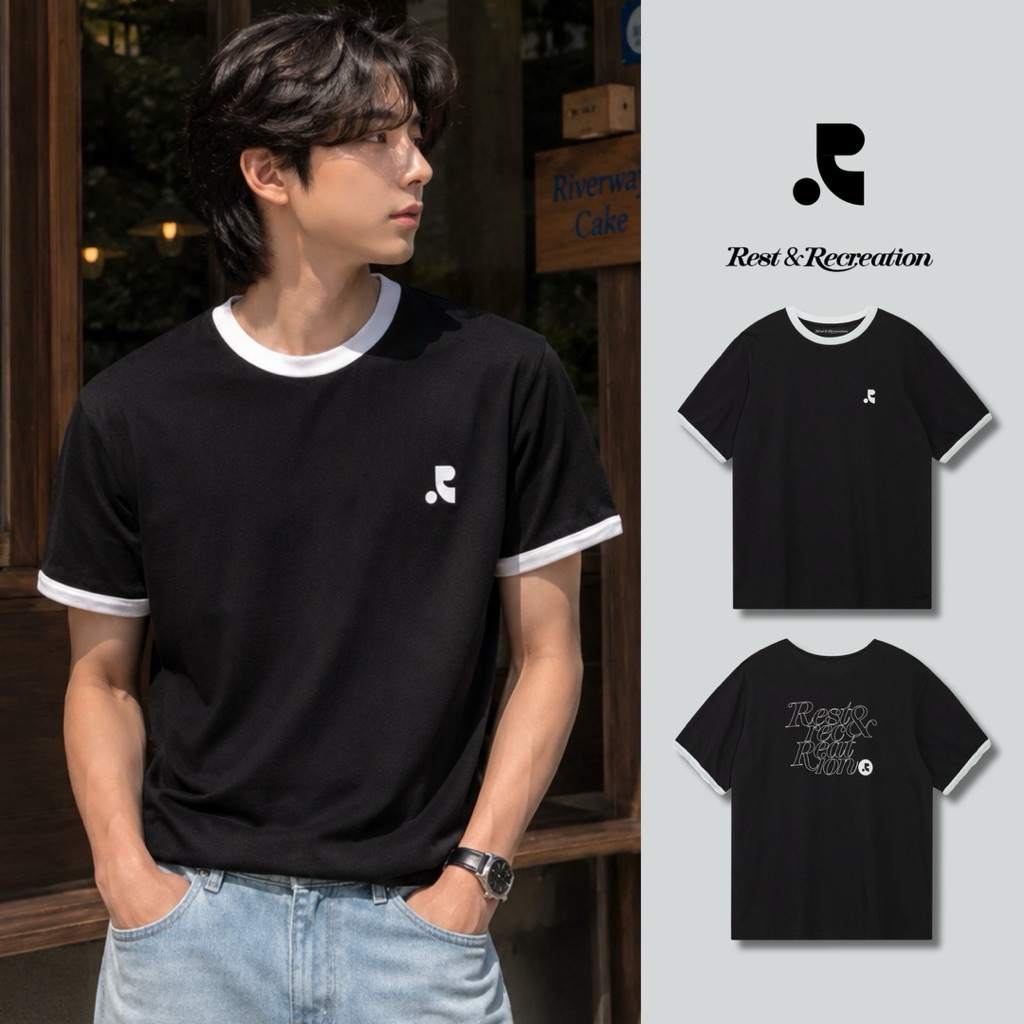 พร้อมส่ง / เสื้อยืด REST&RECREATION - RR LOGO RINGER TEE ส่งสินค้าทุกวัน ส่งไว ❤️💯❤️ รับประกันความพอ