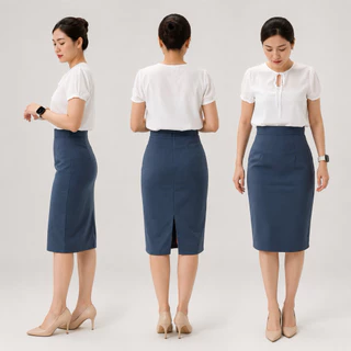 กระโปรงผ้าฮานาโกะ มีขอบ ผ่าหลัง สินค้าพร้อมส่ง S-5XL