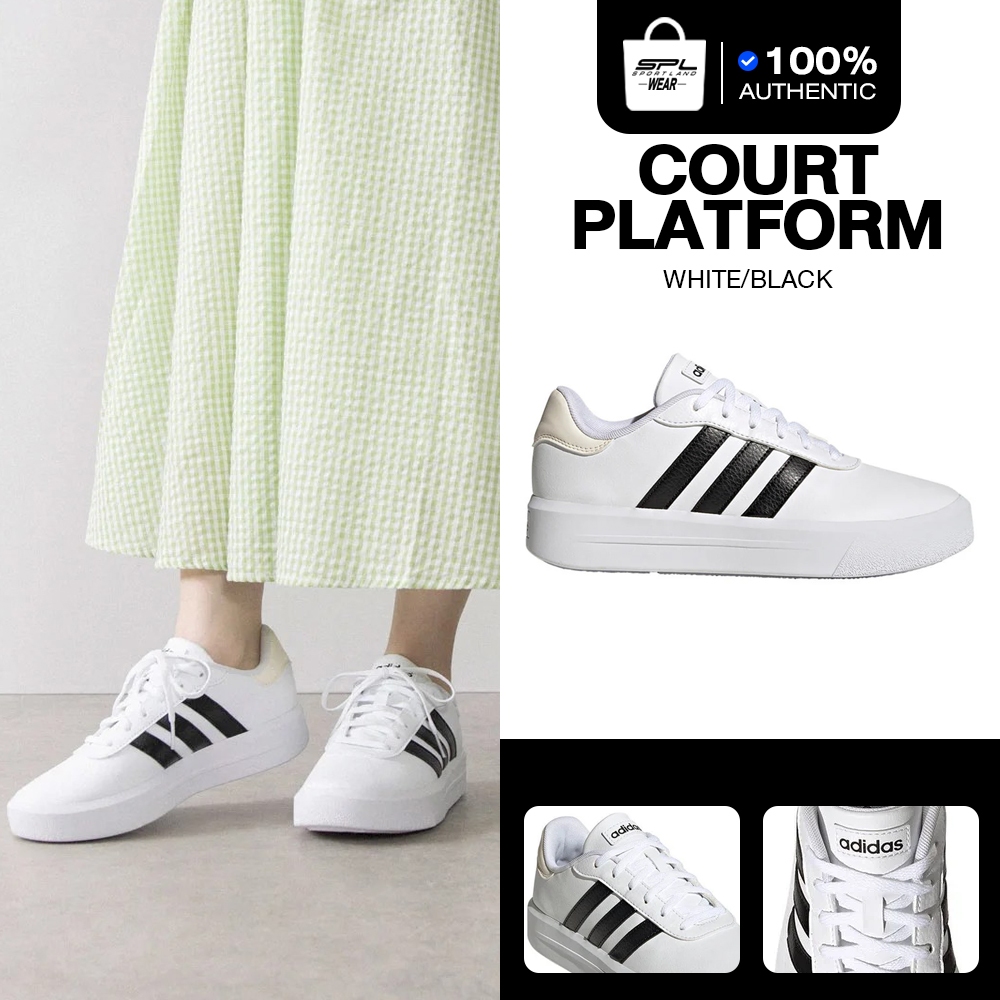Adidas อาดิดาส รองเท้าผ้าใบ รองเท้าผู้หญิง W Court Platform ID1970 (2000)