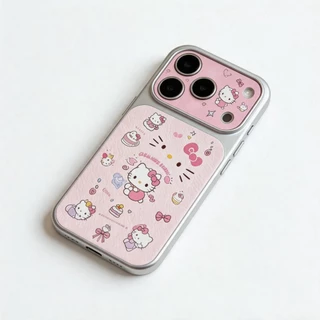 เคสไอโฟน13 เคสไอโฟน15pro 17 pro max เคสลายการ์ตูนสีชมพู มีสายคล้องโทรศัพท์ กันกระแทก พร้อมส่งLRMBKP7