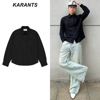 Karants เสื้อเชิ้ต Oversize แขนยาว ผ้า Cotton เย็น แต่งผ่า สำหรับผู้ชายและผู้หญิง Unisex - KR306