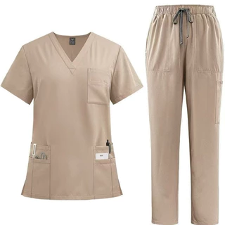 ชุดสครับ New Scrub ชุด Unisex ผู้ชายและผู้หญิง Quick-Drying เสื้อยืดผ่าตัดเสื้อผ้าช่องปากพยาบาลหมอเสื้อผ้าทํางานสัตว์