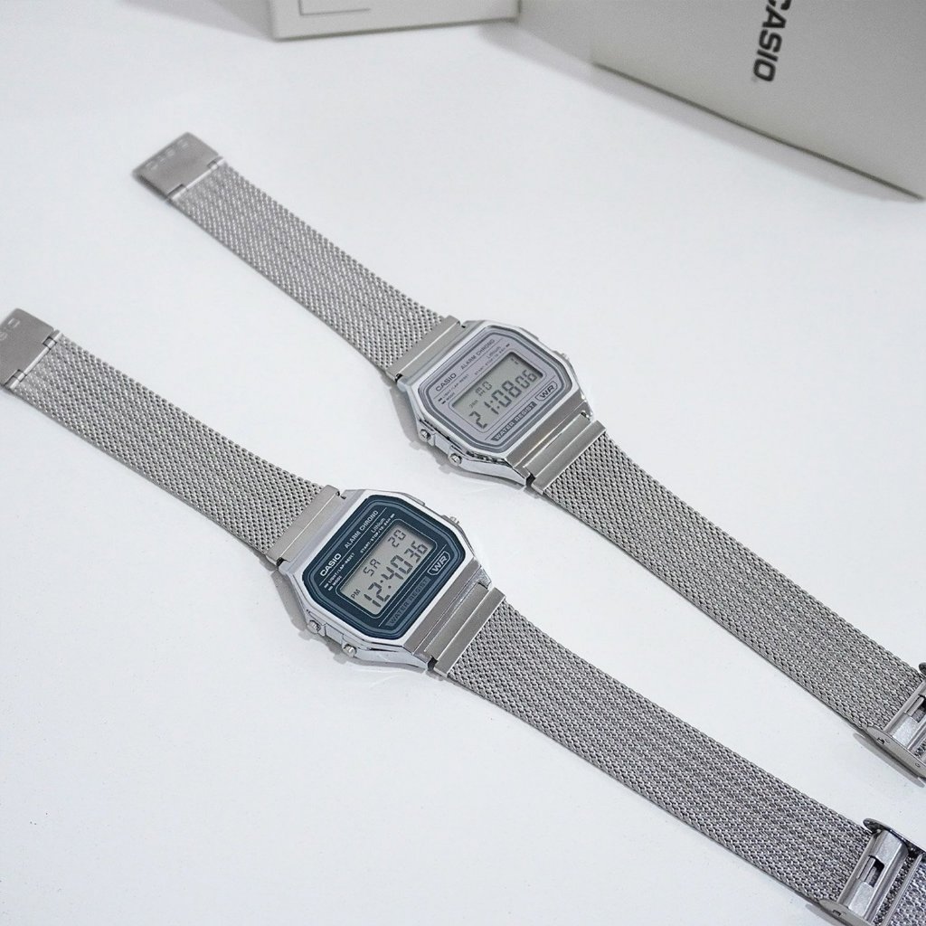 Casio Standard นาฬิกาข้อมือผู้ชาย สายสแตนเลส รุ่น A158 A158WA A158WEGV (A158WA-1,A158WEGV-9A)