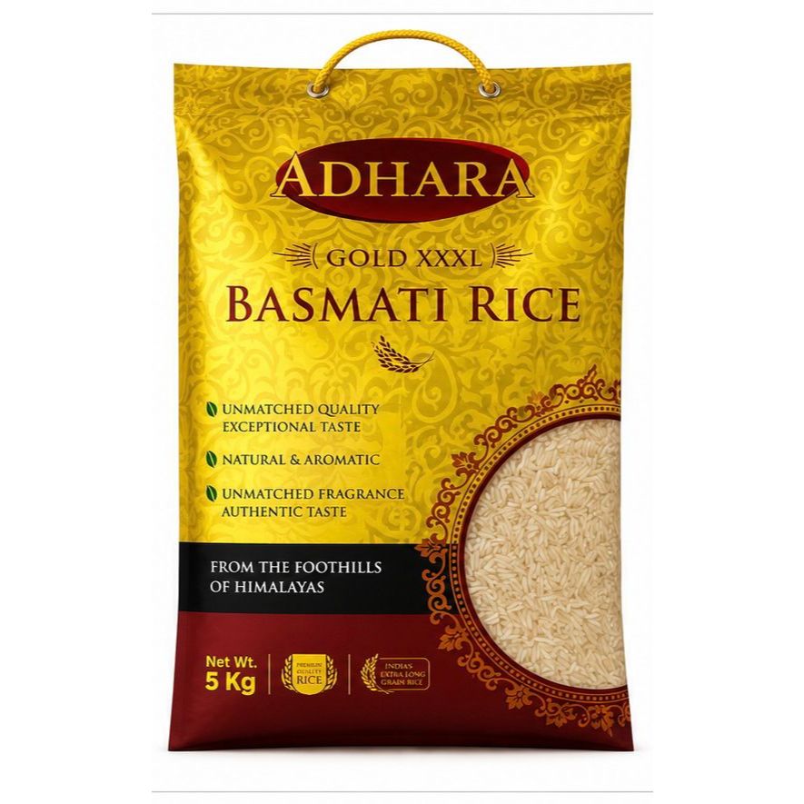 Adhara Gold XXXL Basmati Rice 5 kg อธาราโกลด์ XXXL ข้าวบาสมาติ 5 กก
