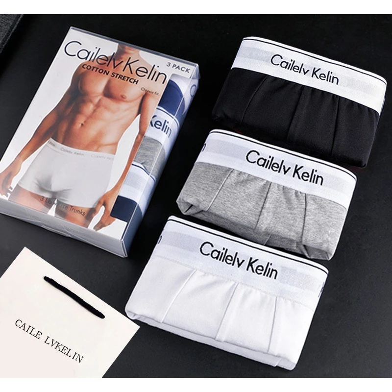 กางเกงในผู้ชาย แพ็ค 3 ชิ้น Clavin Klein Men's Underwear Cotton Stretch Trunks 3pack เนื้อผ้าฝ้ายใส่สบาย ของแท้100%Size C