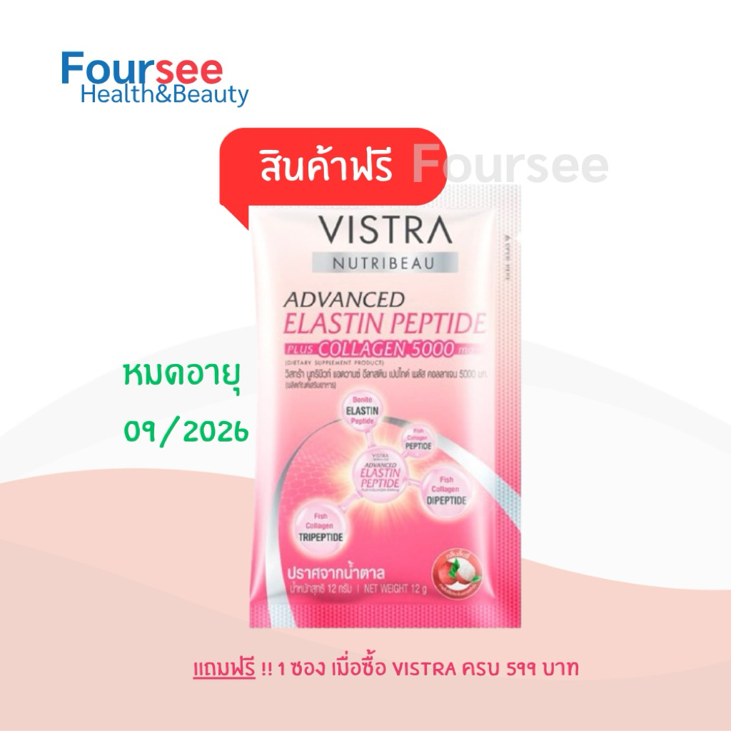 สินค้าฟรี เมื่อซื้อ Vistra ครบ 599 บาท (1ซอง) ของแถมหมดอายุ 09/2026 !!!