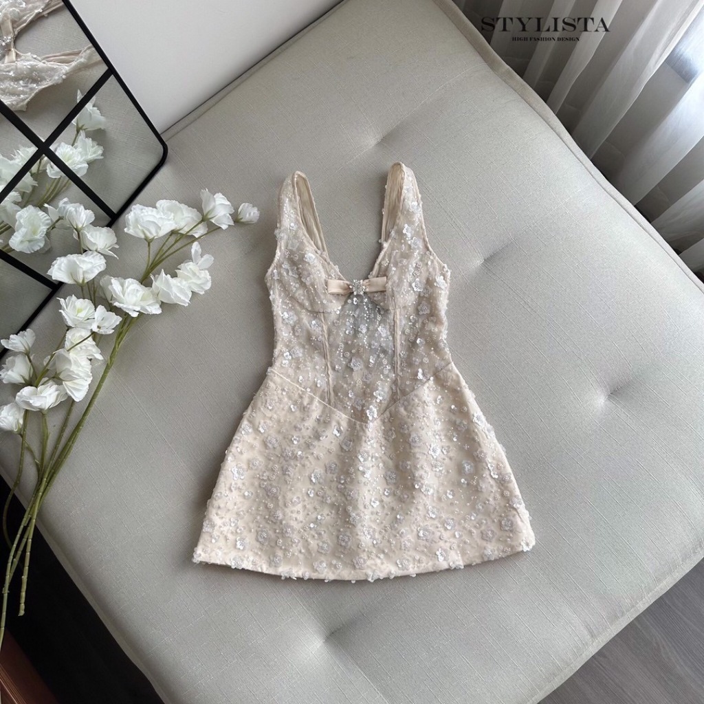 STYLISTA Dressปักเลื่อมดอก 3D ทั้งตัว(ไม่มีฟองน้ำ) รูปที่ 2