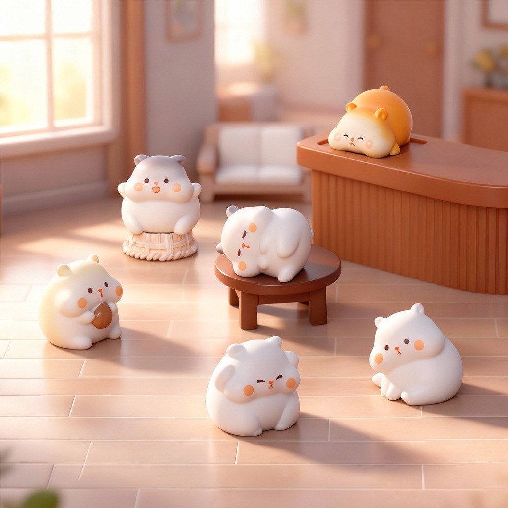 พร้อมส่ง ของตกแต่ง สะสม DIY แฮมสเตอร์จิ๋ว (1 SET 6 ตัว)