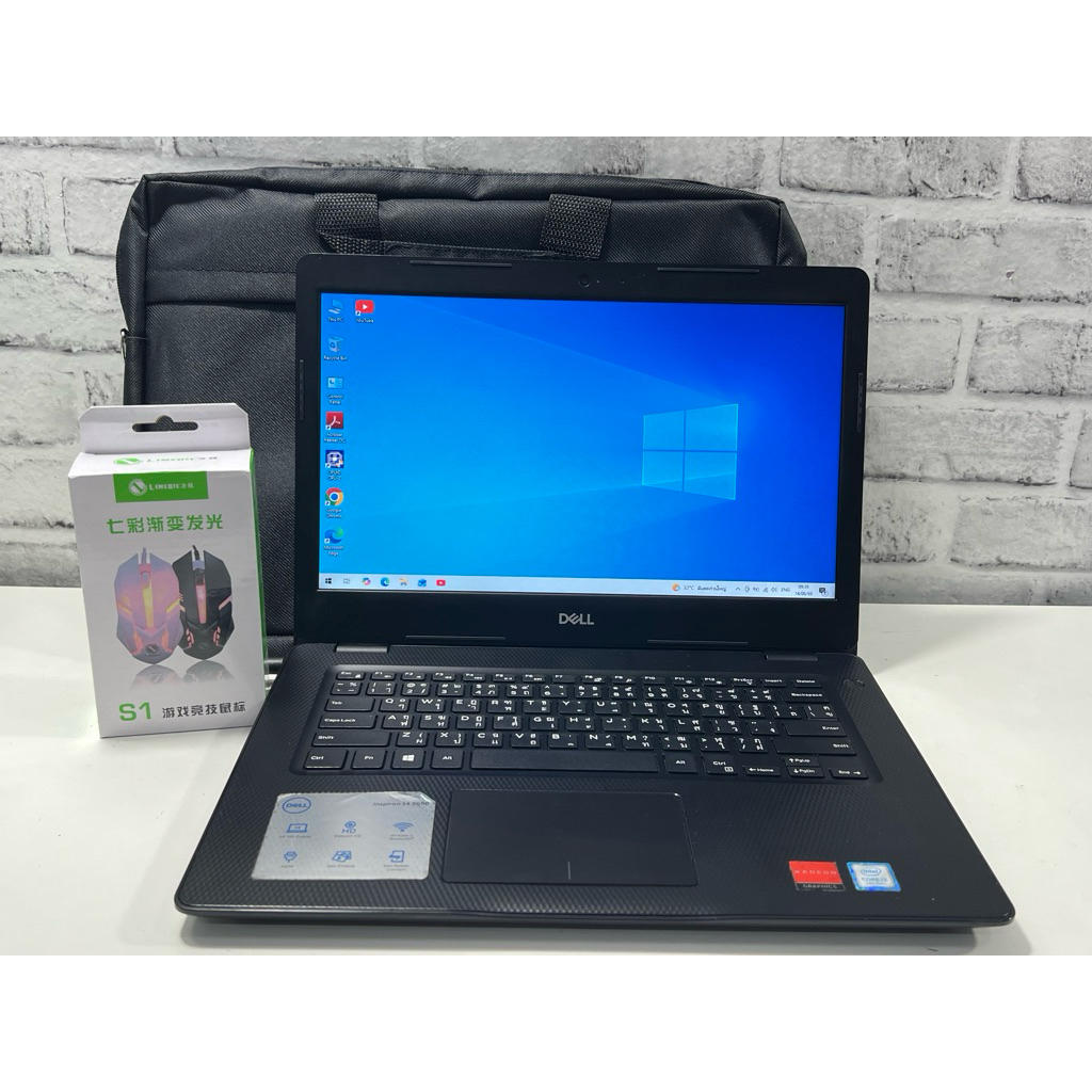 โน๊ตบุ๊คมือสอง Dell Inspiron 3481 I3 Gen7 M.2 256gb+HHD 500gb แรม 8gb Radeon (TM)520 แบตเก็บไฟ สินค้