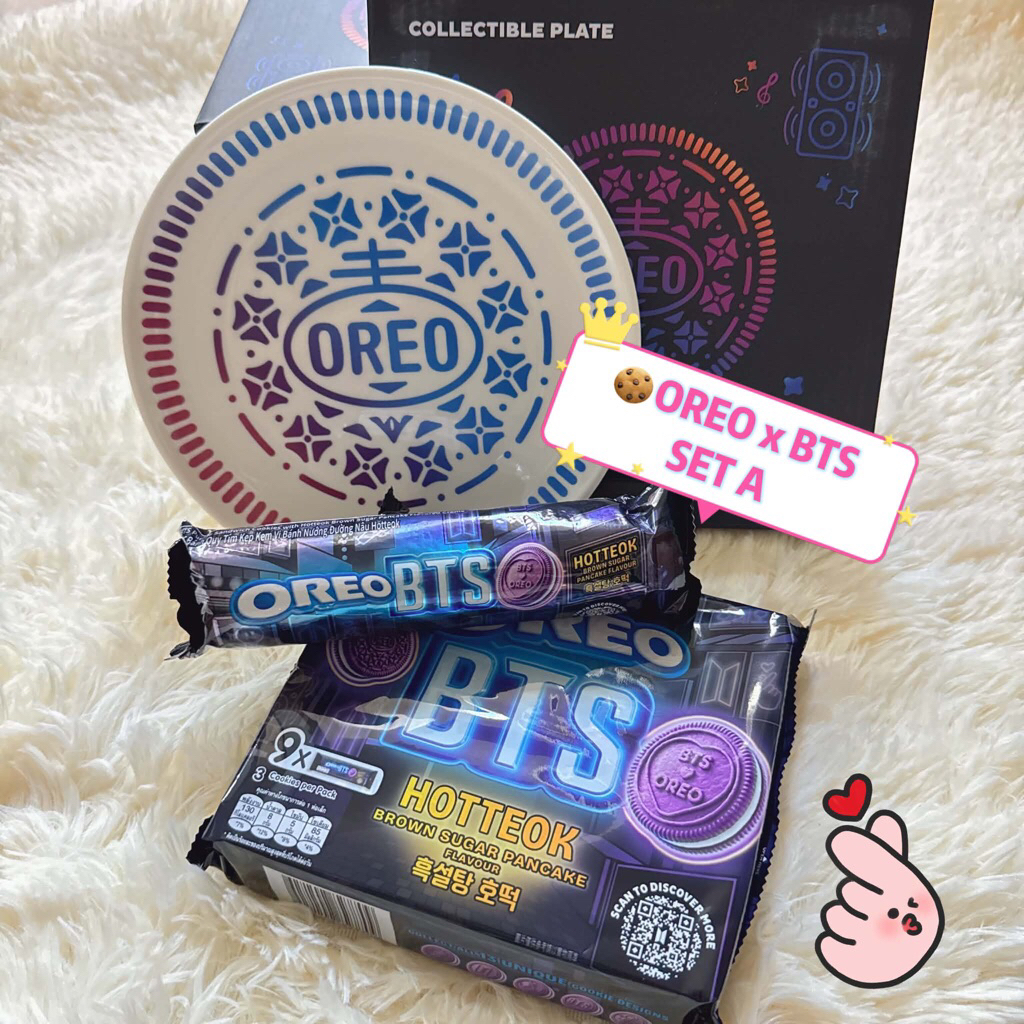 🍪Oreo💜BTS🍪 HOTTEOK 💜Purple💜 แบบชุดSET+จาน พร้อมส่งด่วน สินค้ามีจำนวนจำกัด