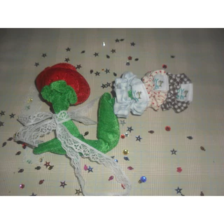 teddy scrunchies mini ♥️ teddy green หนังยางมัดผม (ไซส์เล็ก)