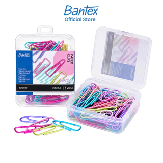 Bantex ลวดเสียบกระดาษ คลิปหนีบกระดาษ จัดระเบียบเอกสาร ลวดแข็งแรง 100ชิ้น/กล่อง คละสี Paper Clips