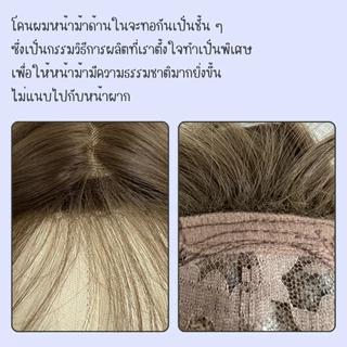 GDS Wigs วิกผมสั้นสีชานมสไตล์เกาหลี มีหน้าม้า (ยาว 32 cm) แถมเน็ตผม