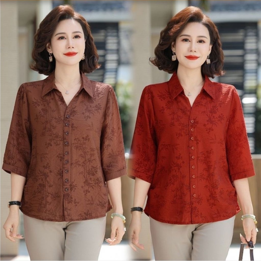 เชิ้ตผู้ใหญ่สดใส มี 4โทนสี🥰 เสื้อเชิ้ตแบบใหม่ทรงสวยผู้ดี ผ้านิ่มใส่สบายไม่ยับด้วย#พร้อมส่ง#เชิ้ตผู้หญิง#ส่งฟรี#คุณนาย