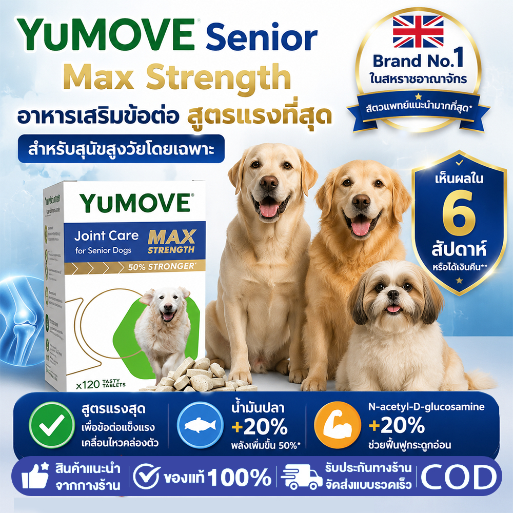 อาหารเสริมข้อต่อสุนัขแก่ YuMOVE Senior Max Strength เดินดีขึ้น ขึ้นลงบันไดง่าย