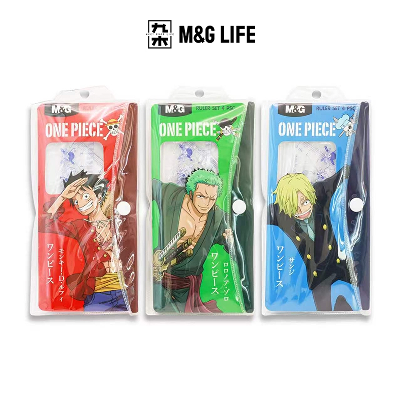 M&G Life x One Piece Ruler Set ชุดไม้บรรทัด สีฟ้าใส 15 ซม. (อุปกรณ์ช่วยเรียนรู้การวัด)