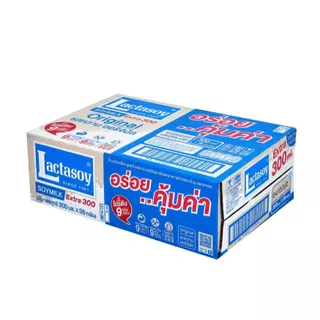 (ยกลัง 36 กล่อง) Lactasoy แลคตาซอย นมถั่วเหลือง ยูเอชที รสหวาน ขนาด 300 มล. (หมดอายุ 28/02/2027)