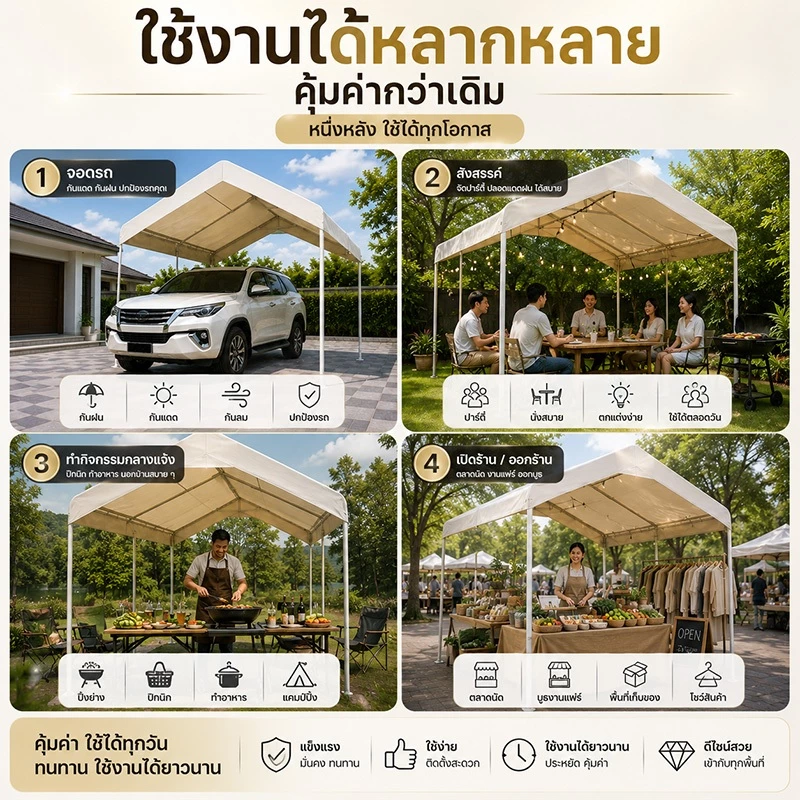 NIUYEAN เต็นท์พับได้ 3x3M/3x4M/3x5M/3x6M thumbnail 9