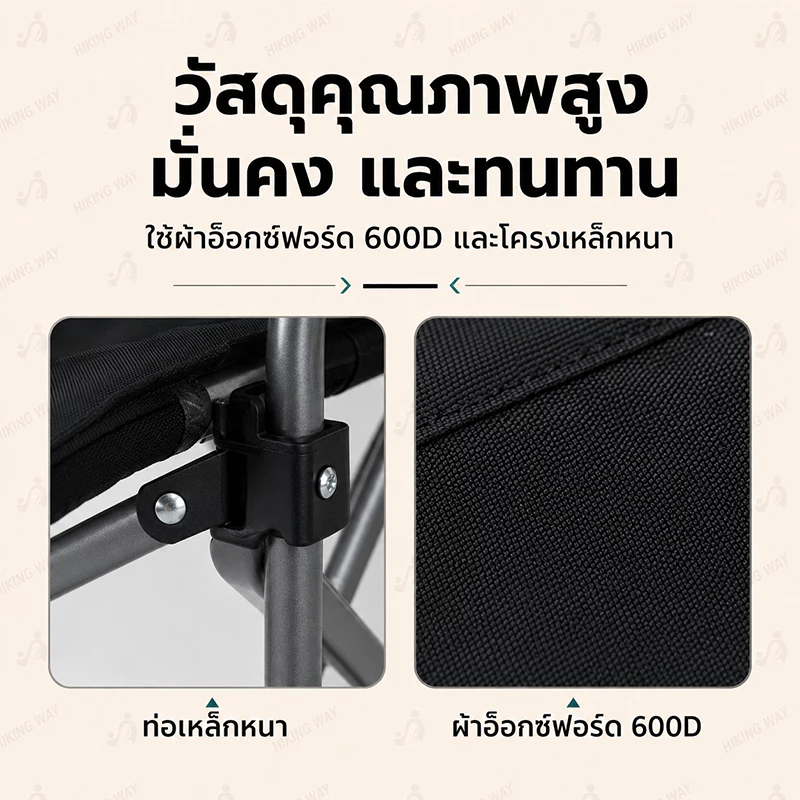 เก้าอี้แคมป์ปิ้ง พับได้ โครงอลูมิเนียม รับน้ำหนัก 200kg thumbnail 6