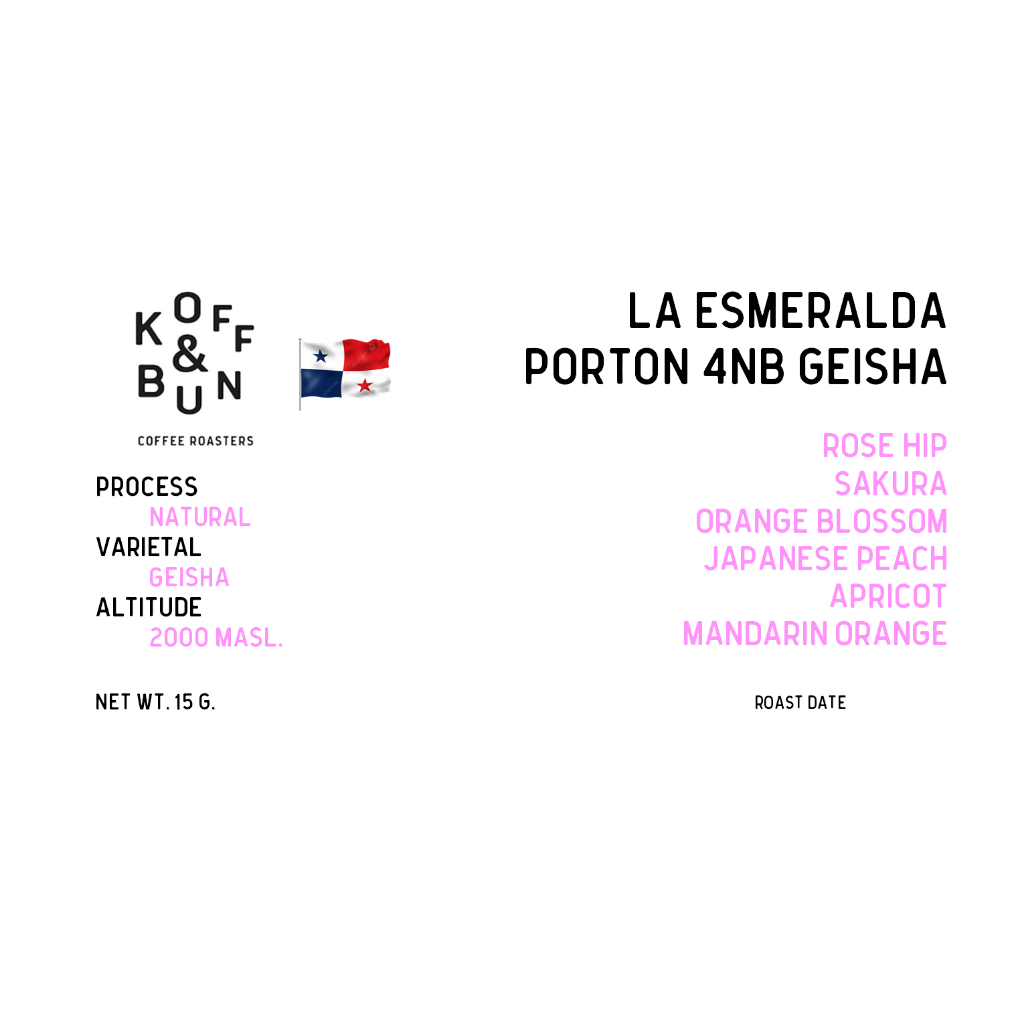 เมล็ดกาแฟคั่ว Panama La Esmeralda Porton 4NB Geisha Natural