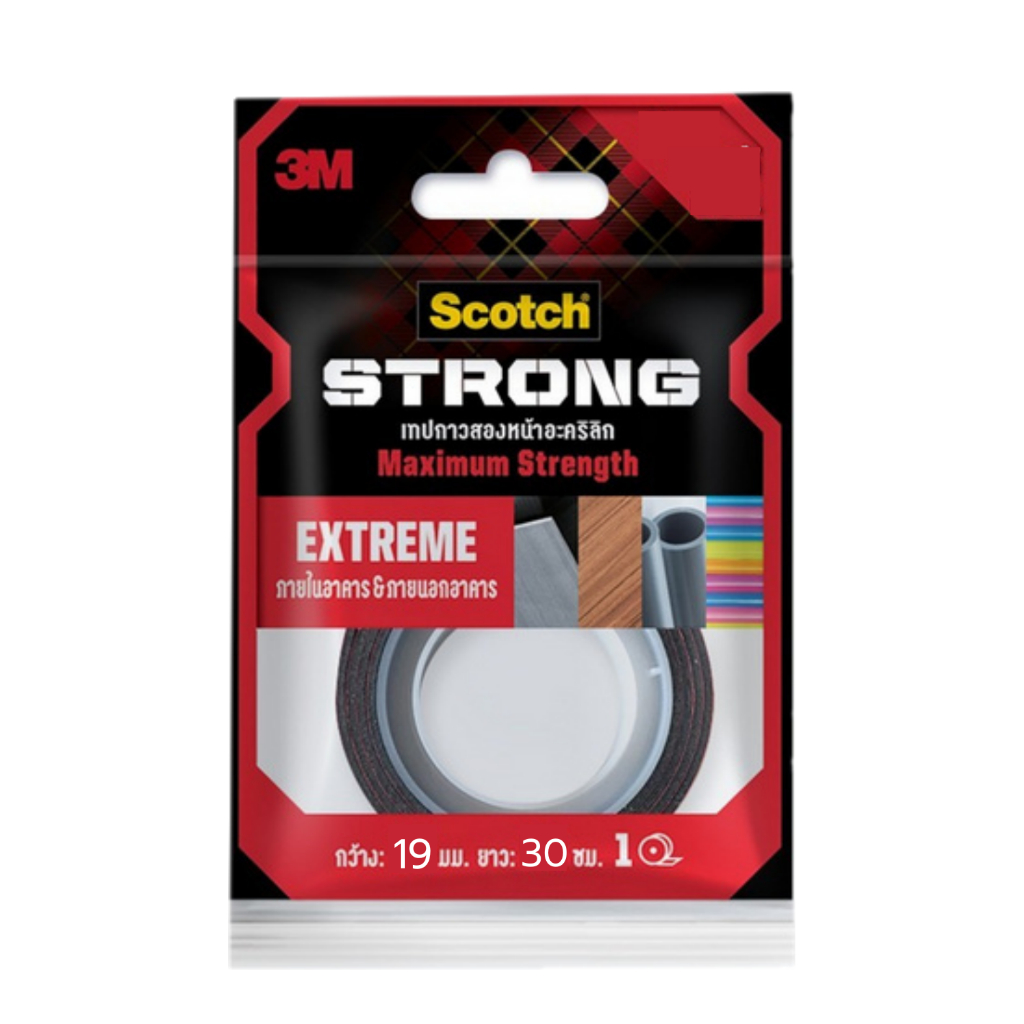 3m scotch strong maximum strength (สีดำแดง)