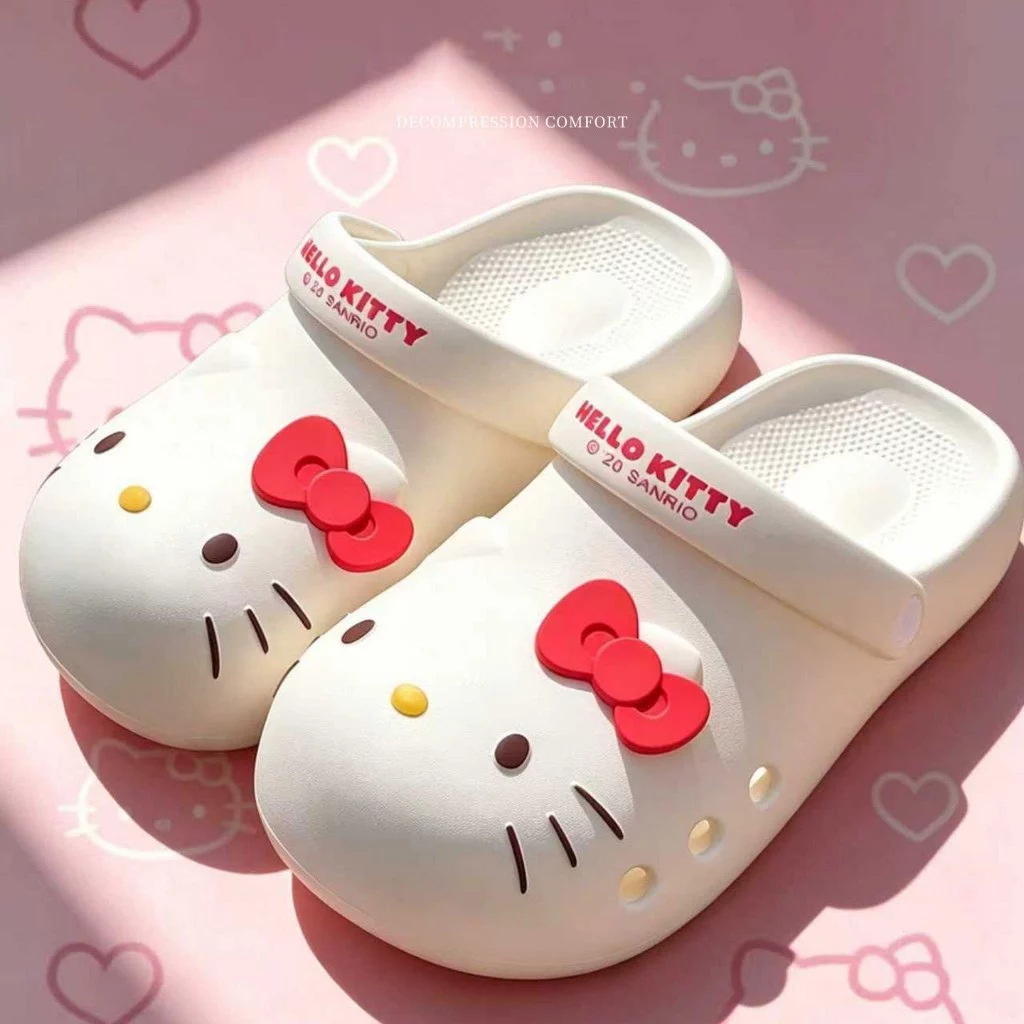 พร้อมส่ง รองเท้าเเตะหัวโต( งานป้าย ) ลายเเมว สำหรับผู้หญิง พื้นนุ่ม ใส่สบาย มีสายรัดส้น มี 4 สี ดำ ชมพู น้ำตาล ขาว