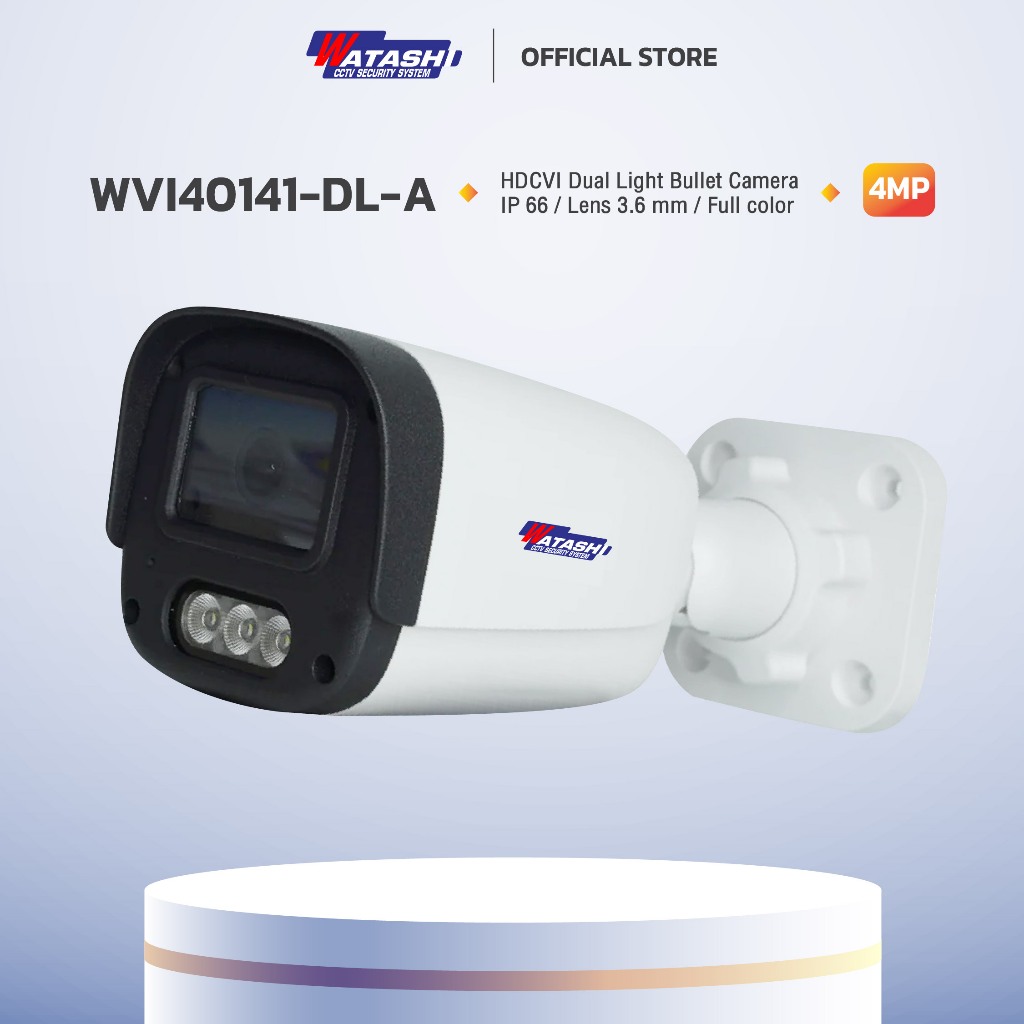 WATASHI รุ่น WVI40141-DL-A ความคมชัด4MP Dual Light HDCVI Fixed-focal Bullet Camera