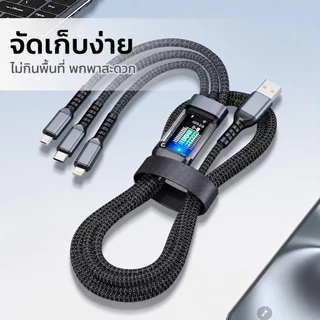 3 in 1 สายชาร์จเร็ว 120W 6A USB Cable สายถักไนล่อน Type C Micro iOS Fast Charge ชาร์จมือถือ Samsung OPPO