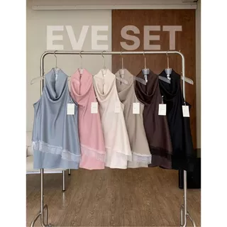 Eve Set - ชุดเซ็ทกระโปรงเสื้อตัวยาว เซ็ทกระโปรงสั้นเสื้อแขนกุดตัวยาวแต่งปลายเฉียง มีลูกไม้ สีพื้น น่ารัก BETTY (B070)