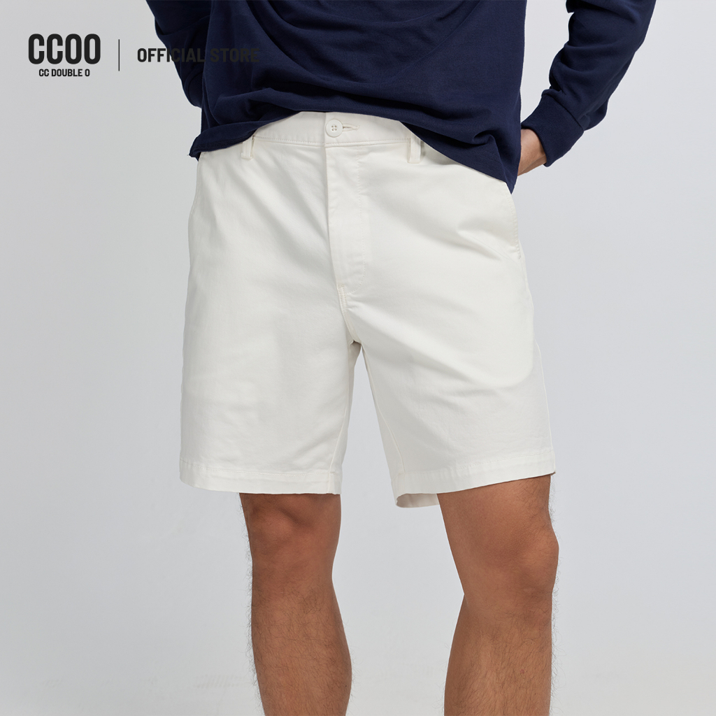 CC DOUBLE O STRAIGHT CHINO SHORTS ผู้ชาย กางเกงชิโน่ขาสั้นทรงตรง รุ่น O26WGMA039 (AW26 #P1)