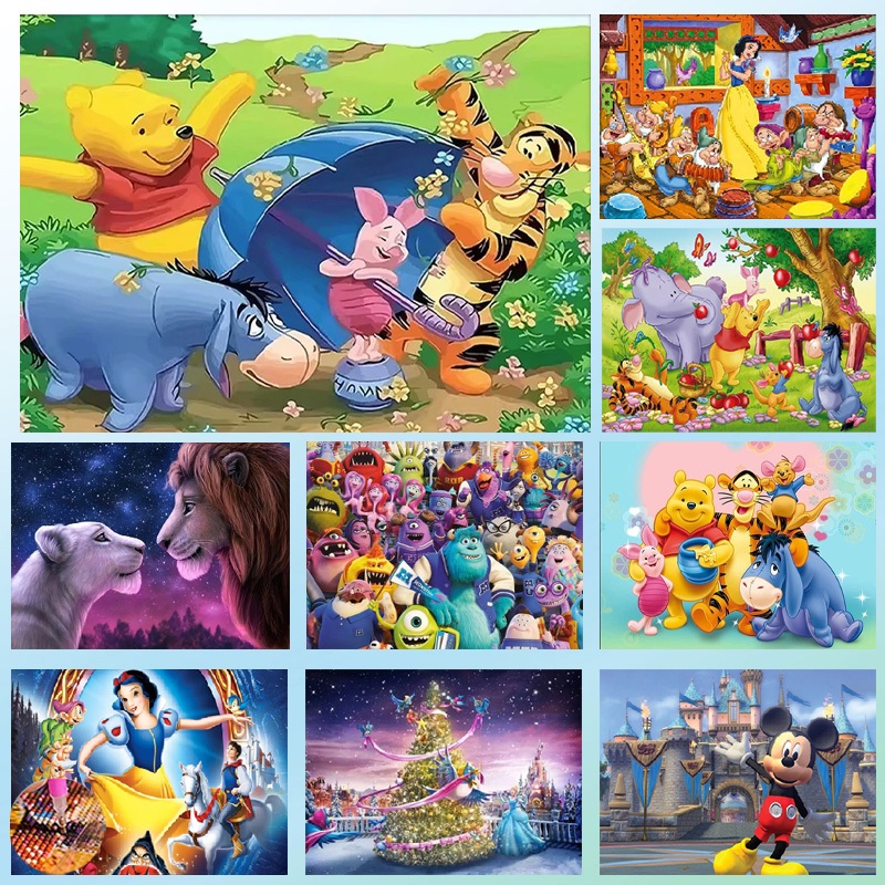 Diamond Painting 5D DIY Disney ดิสนี่ย์ ครอสติสคริสตัล 5 มิติ ปักครอสติส ภาพติดเพชร รูปภาพ 40x30 cm