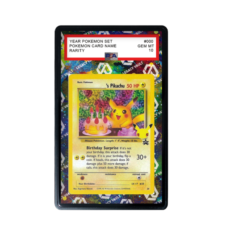 (โปรดอ่านรายละเอียดและภาพหน้าสุดท้าย) - Full Art PSA Pikachu Birthday #24 Celebrations/ [White Star 2nd Anniversary] #25