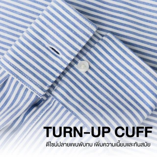 Yuedpao Ultimate Stretch Stripe - Men's Pin Stripe Long Sleeve Shirts (Regular Fit) เสื้อเชิ้ตลายทาง เสื้อเชิ้ตผู้ชาย