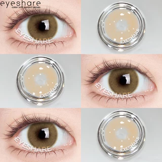 Eyeshare 1 คู่คอนแทคเลนส์สี มีค่าสายตา 0.00~-6.00 AURORA สีน้ำตาล ปริมาณน้ำ 38% Contact Lens 14.2mm
