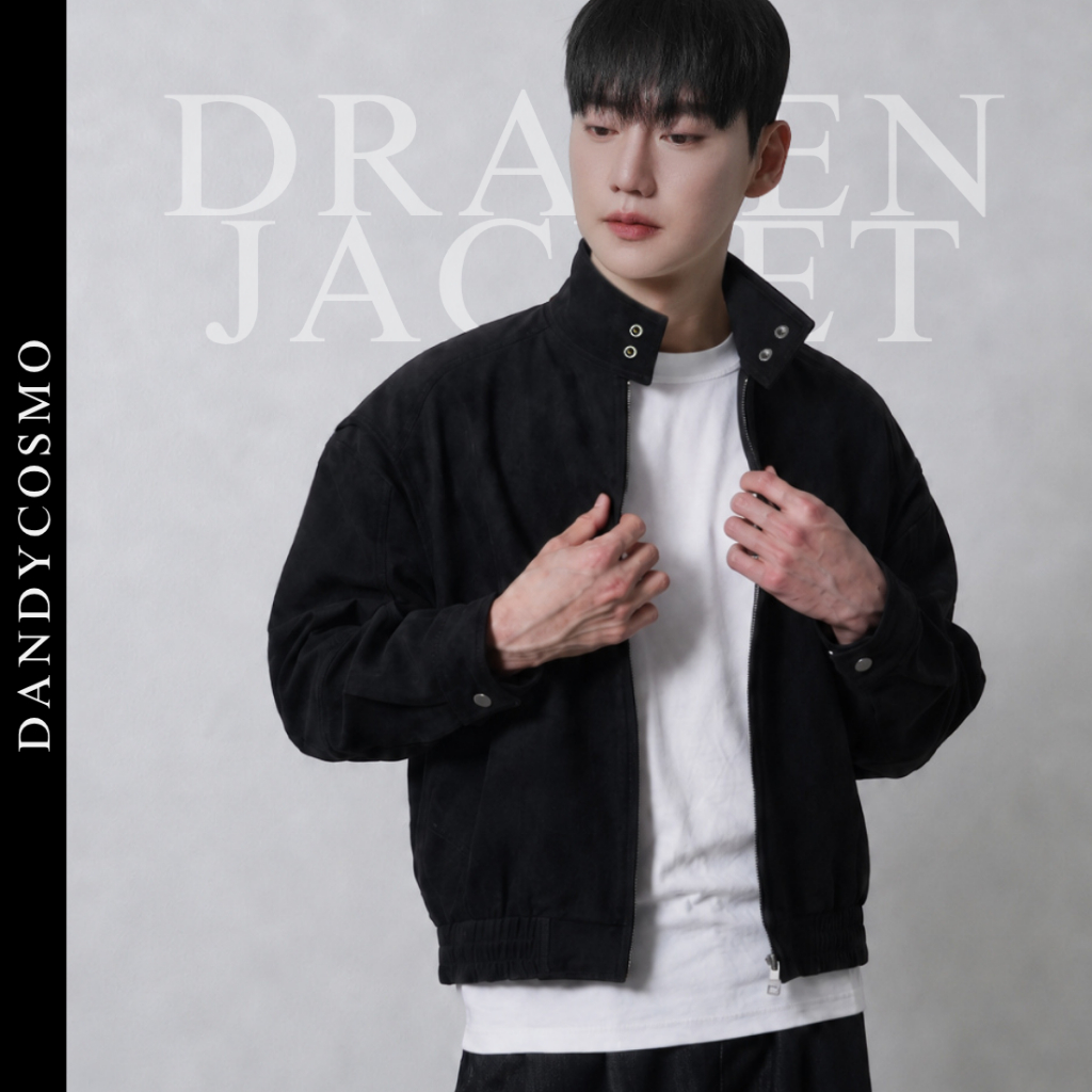 DANDY COSMO | DRAVEN Jacket แจ็คเก็ต ผ้าหนังกลับ แต่งคอสูง Modern ผ้าหนากำลังดี ทรงเท่ห์