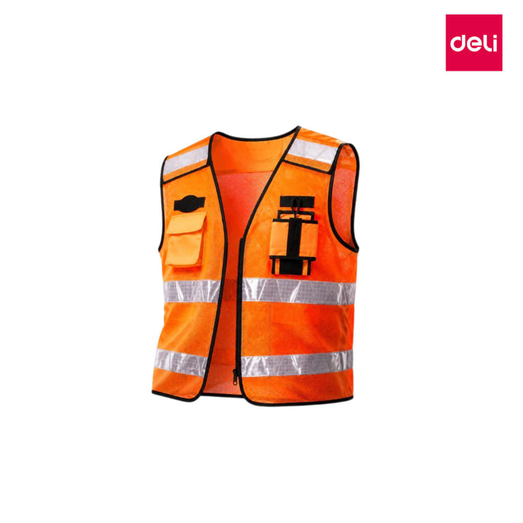 เสื้อกั๊กสะท้อนแสง เสื้อคนงาน reflective vest เสื้อกั๊กเซฟตี้ สำหรับ ช่างซ่อมบำรุง ก่อสร้าง รปภ. Free size Simple_office