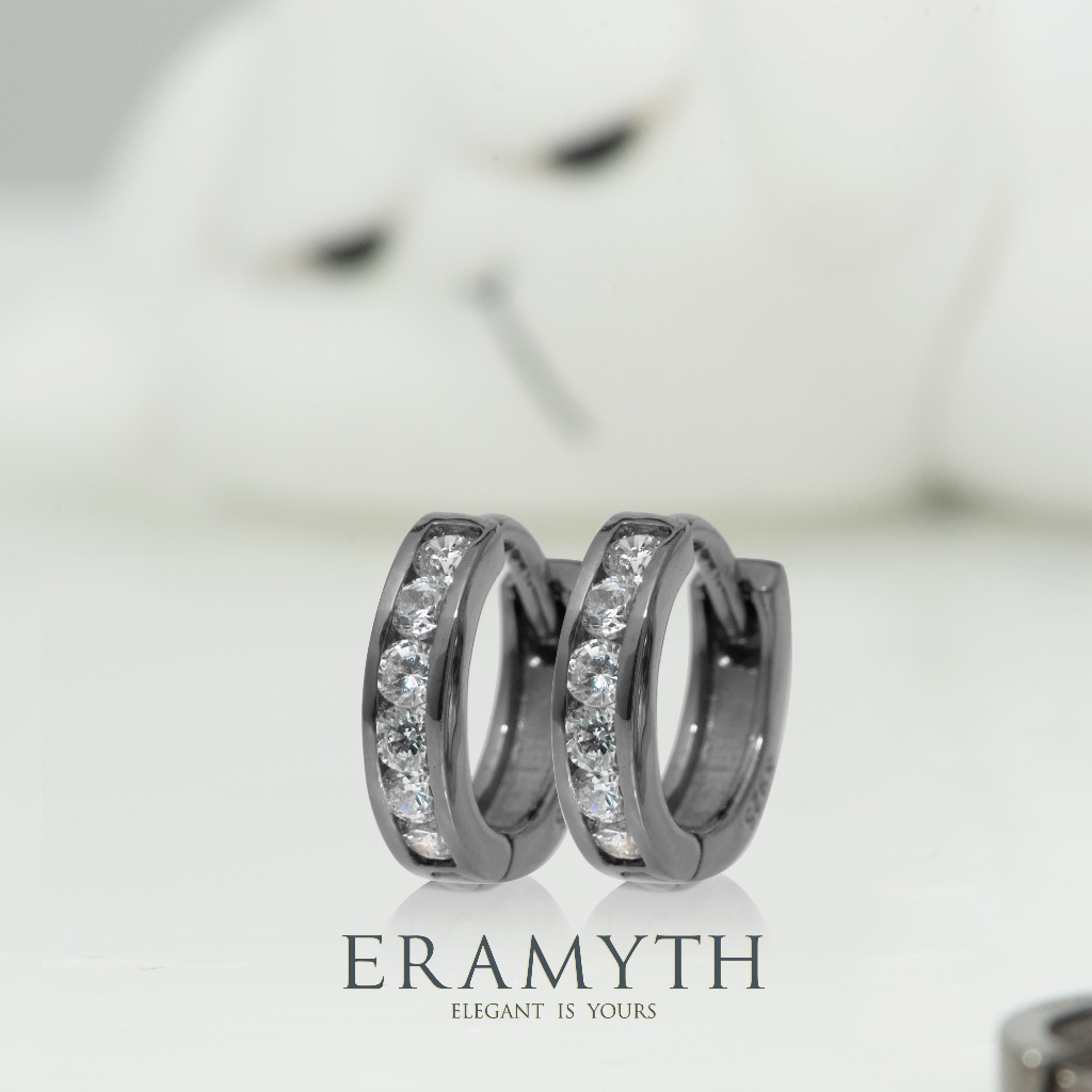 Eramyth : ต่างหูห่วง เงินแท้92.5 ขนาด11mm เพชรCZ รวม รูปที่ 5