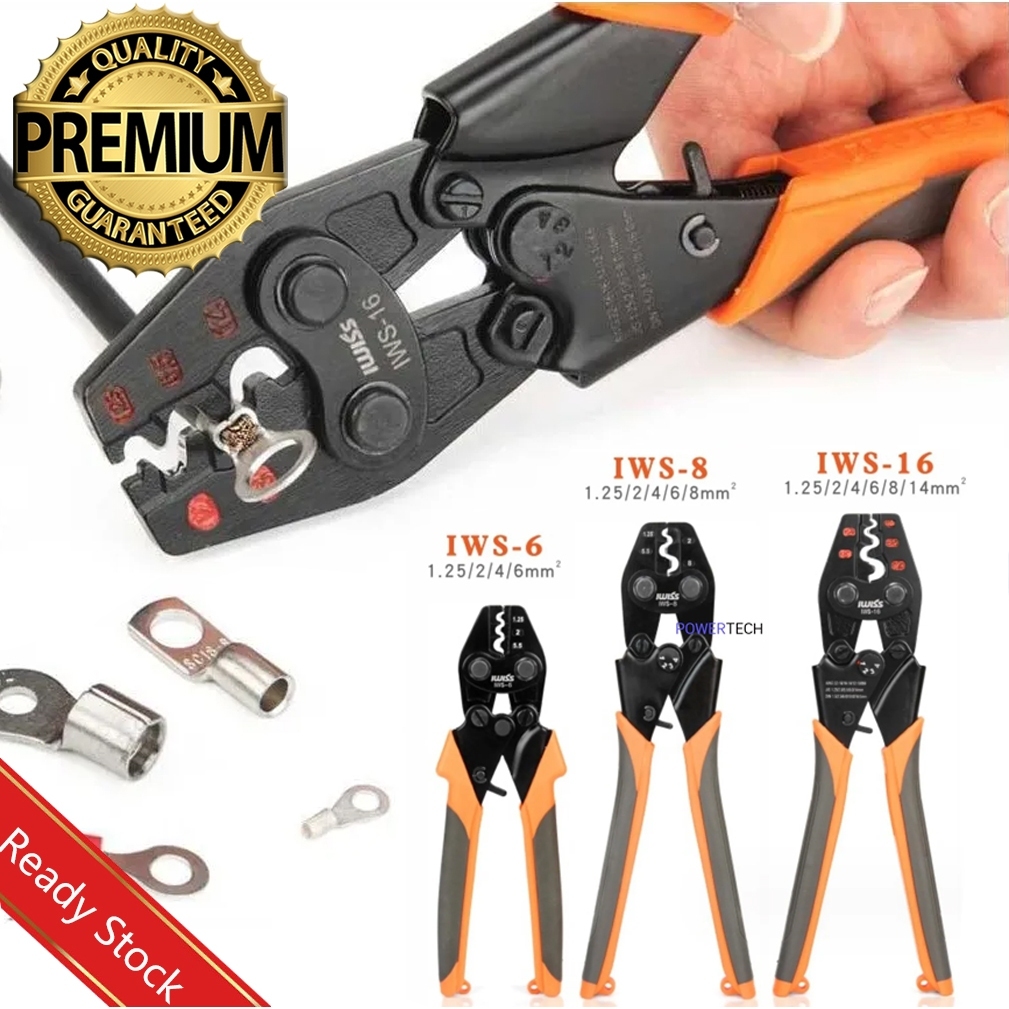 【Ready Stock】คีม คีมย้ำมัลติฟังก์ชั่น IWISS Crimping tool Pliers IWS-6 IWS-16 คีมย้ำหางปลา