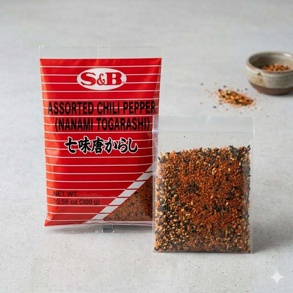 [แบ่งขาย 25g] พริกญี่ปุ่นปรุงรสผสม S&B Nanami Togarashi 25 กรัม พริกผสมมาร์โคโปโล เอสแอนด์บี ผงพริกป่นผสมงา ชิจิมิ